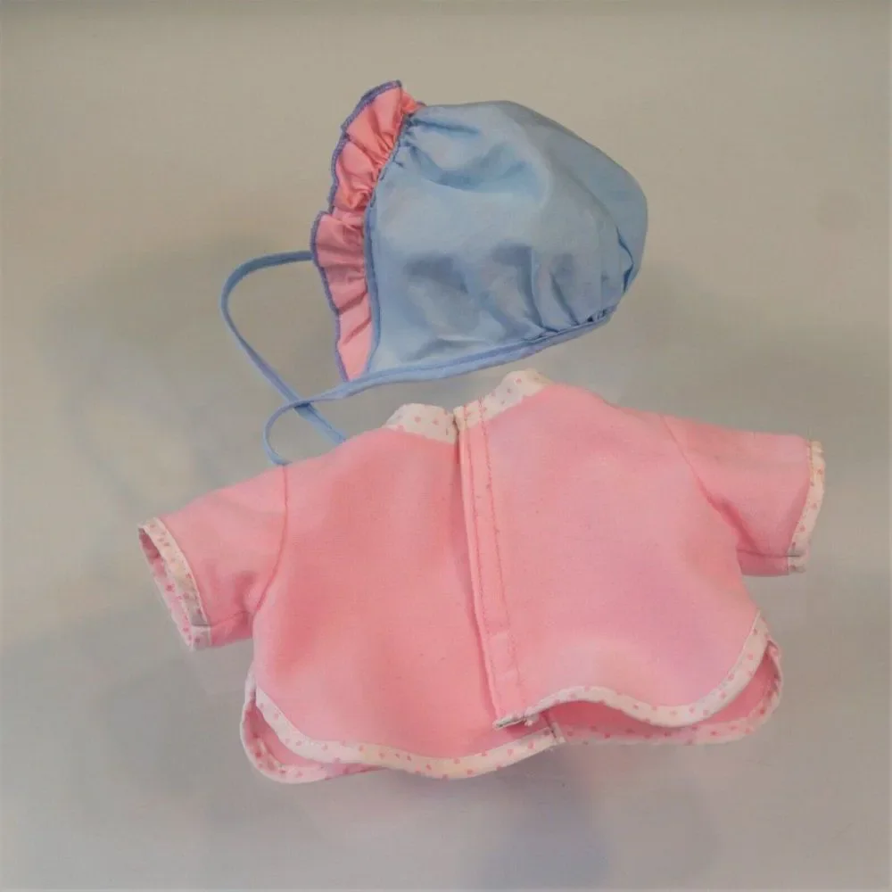 Vintage Doll Bonnet Hat And Pajama Top With Bunny Applique